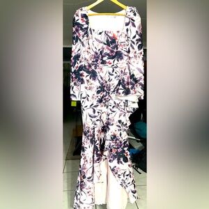 Badgley Mischka Floral Flounce Gown